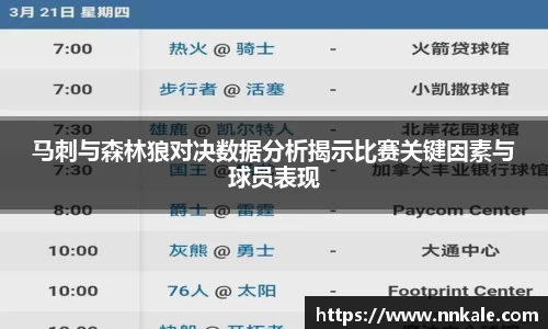 马刺与森林狼对决数据分析揭示比赛关键因素与球员表现